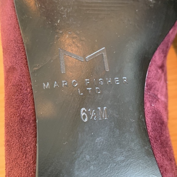 Marc Fisher | Suede Burgundy Slip On Loafers 6 1/2 - Picture 11 of 13